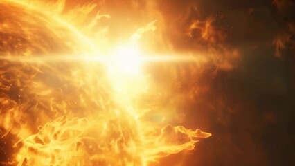 Poster - Detailed image of solar prominences erupting from the sun's surface. Spectacular solar phenomena and space weather events in the cosmos concept. Ideal for educational and scientific content
