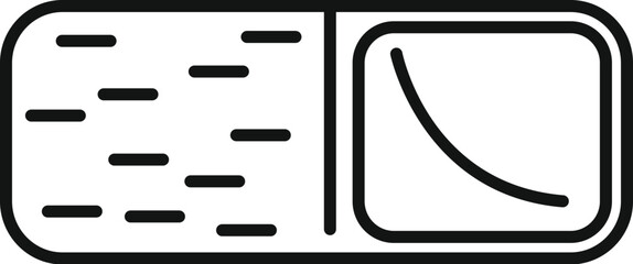 Poster - simple line drawing of an airplane window showing the plane decreasing altitude during a flight