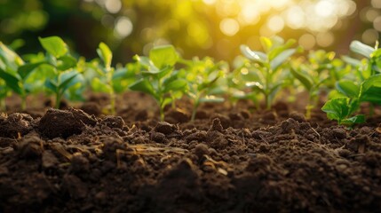 Wall Mural - soil is a component of the outer layer of the planet that consists of inorganic substances and livin