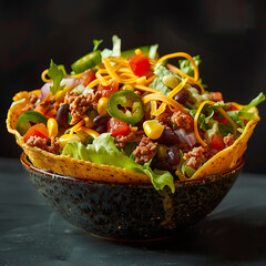 Wall Mural -  A Professional Photograph of a Taco Salad