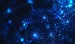 © SKIMP Art - Abstract digital network with icons of people and a circle on a blue background for a social media banner design or technology concept Generative AI