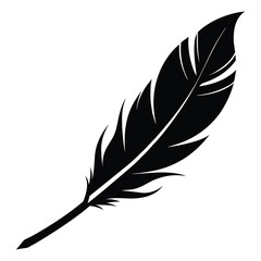 Wall Mural - Elegant Black Feather Silhouette Vector Illustration for Design Projects, Tattoos, and Artworks