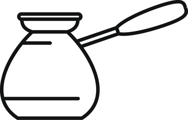 Poster - Simple line icon of a turkish coffee pot, highlighting its unique design and use in brewing traditional coffee