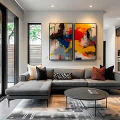 Wall Mural - Contemporary Living room with an open Layout. New design of modern living. Style. Lounge Area. Sofa.