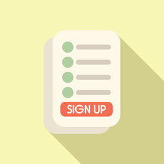 Poster - Online registration form is prompting user to sign up by pressing a button