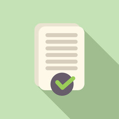 Sticker - Simple icon of a document with a checkmark, representing a task completed successfully