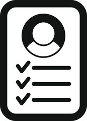 Poster - icon of personal data with check marks, depicting the concept of data protection and privacy