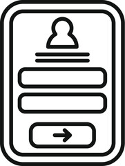 Poster - Smartphone displaying user profile interface with editable fields and arrow button for navigation