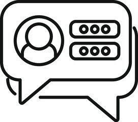 Fototapete - Simple icon of a speech bubble with a user icon and a password field, representing the concept of user login