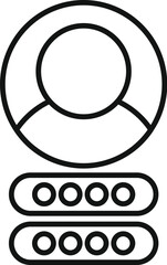 Poster - Simple icon of a person selecting a password, symbolizing online security and data protection