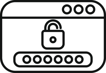 Poster - simple icon representing a website with a password field being secured by a padlock