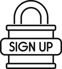 Poster - this simple icon is representing the concept of signing up securely on a website or platform