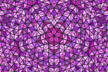 Poster - Geometrical abstract triangle mosaic web background - hypnotic colorful circular vector illustration
