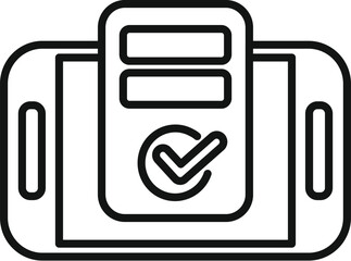 Poster - Simple icon depicting a mobile phone with a checklist displayed on the screen, symbolizing task management and completion