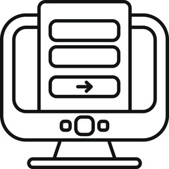 Poster - computer monitor is displaying an online survey, with blank buttons for selecting answers and a righ
