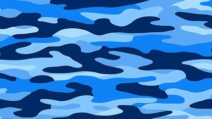 Simple Camouflage seamless pattern in Blue. Military camouflage. illustration formats 4K UHD