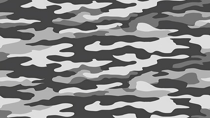 Wall Mural - Simple Camouflage seamless pattern in Gray. Military camouflage. illustration formats 4K UHD