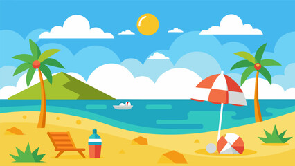 Wall Mural - Beach Design Banner With Hello summerBeach Design Banner With Hello summer