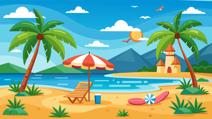 Wall Mural - Beach Design Banner With Hello summerBeach Design Banner With Hello summer