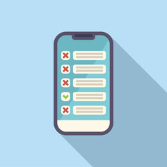 Poster - smartphone is showing checklist with checked boxes on screen app for completing tasks