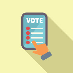 Poster - Person is voting online, using a tablet with an electronic voting system