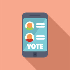 Poster - Online voting app on smartphone screen is showing political candidates, making a choice for future