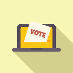 Poster - Online voting concept with a laptop computer receiving a vote