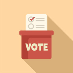 Poster - ballot paper dropping in vote ballot box being used in an election
