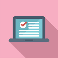 Poster - laptop displaying a completed checklist, symbolizing task management, online survey, or digital asse