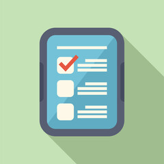 Poster - online survey on tablet with checkboxes, checklist on tablet pc, electronic questionnaire form