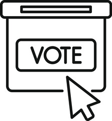 Poster - Online voting box with mouse cursor clicking vote button for elections, referendum, survey or poll