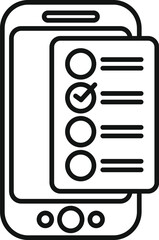 Poster - Line art illustration of a smartphone displaying a checklist, symbolizing task management, productivity, and organization