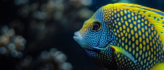 Angelfish colorful tropical fish known for their graceful appearance and distinctively shaped bodies, popular in aquariums for their vibrant colors