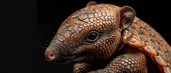 Wall Mural - Armadillo mammal known for its armored shell and burrowing habits, found in various habitats from grasslands to forests