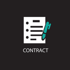 Sticker - Contract Icon. Page, Document, File, Letter, Message 