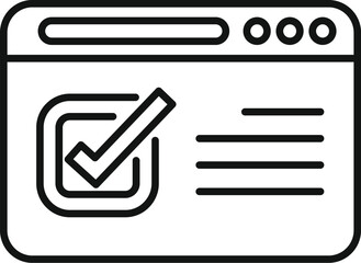 Poster - simple icon of a web browser window showing a check mark inside, indicating success or verification