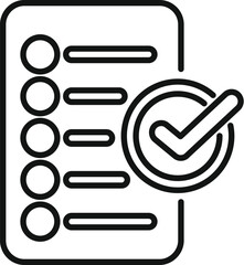 Poster - simple icon of a checklist with a bold check mark signifying approval and completion