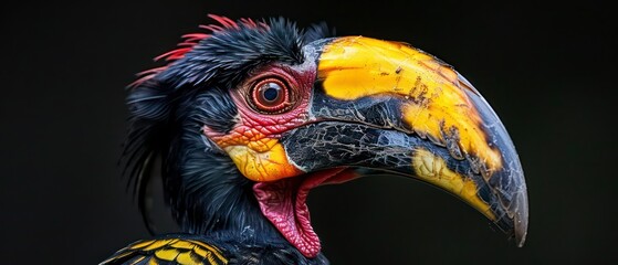 A hornbill, showcasing its impressive beak, embodying the beauty of tropical wildlife