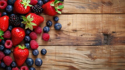 Various types of berries are displayed on the table, showcasing the vibrant colors of natures bounty. These seedless fruits are packed with nutrients and make a delicious addition to any dish AIG50