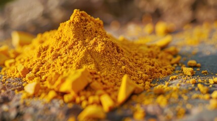 Sticker - Pile of ground turmeric and haldi powder