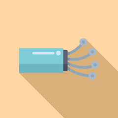 Poster - futuristic technology device is connecting with wires, showcasing a modern design concept