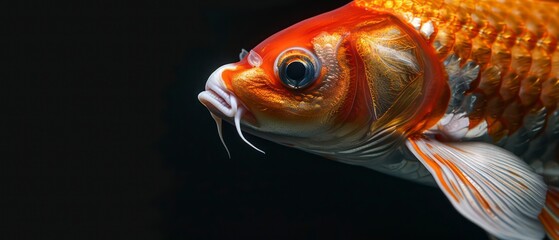 Canvas Print - koi Carp, in its natural habitat, exuding peace and harmony with its gentle demeanor and shimmering scales