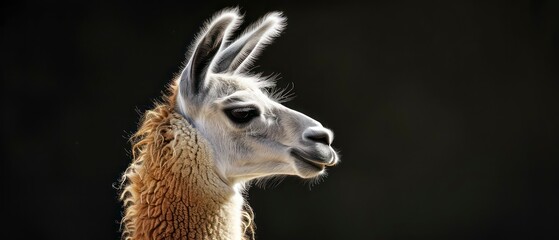 Wall Mural - Llama, a charming mammal known for its soft wool and serene nature in the wild