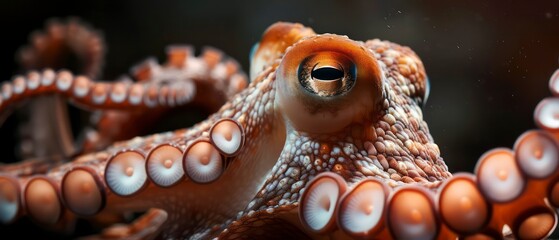 A graceful octopus, with its tentacles floating elegantly in the ocean, symbolizing marine beauty