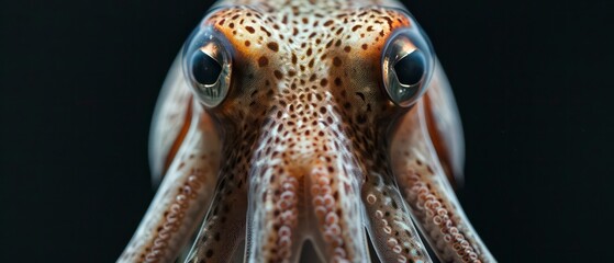 Wall Mural - squid, vital components of the marine food chain, thriving in the depths of the sea
