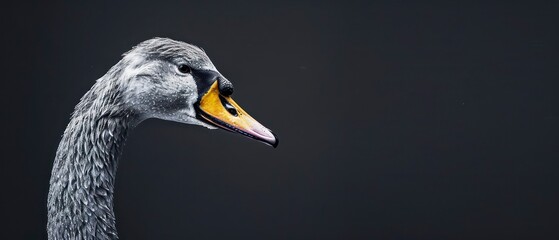 Wall Mural - Swan, a symbol of beauty with its white plumage and elegant posture, thriving in serene water landscapes