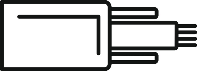 Poster - Line art icon of a fiber optic cable connecting into a network switch