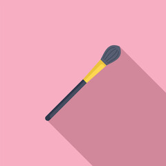 Sticker - Makeup brush lying on a pink background with a shadow