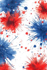 Wall Mural -  Firework Stars and Star Bursts pattern This pattern is perfect as a digital wallpaper or print on items celebrating USA victory day