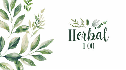 Elegant illustration of herbal leaves with 
